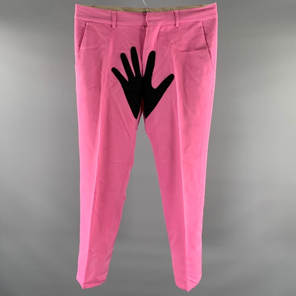 OPENING CEREMONY Size S Pink Black Twill Wool Casual Pants